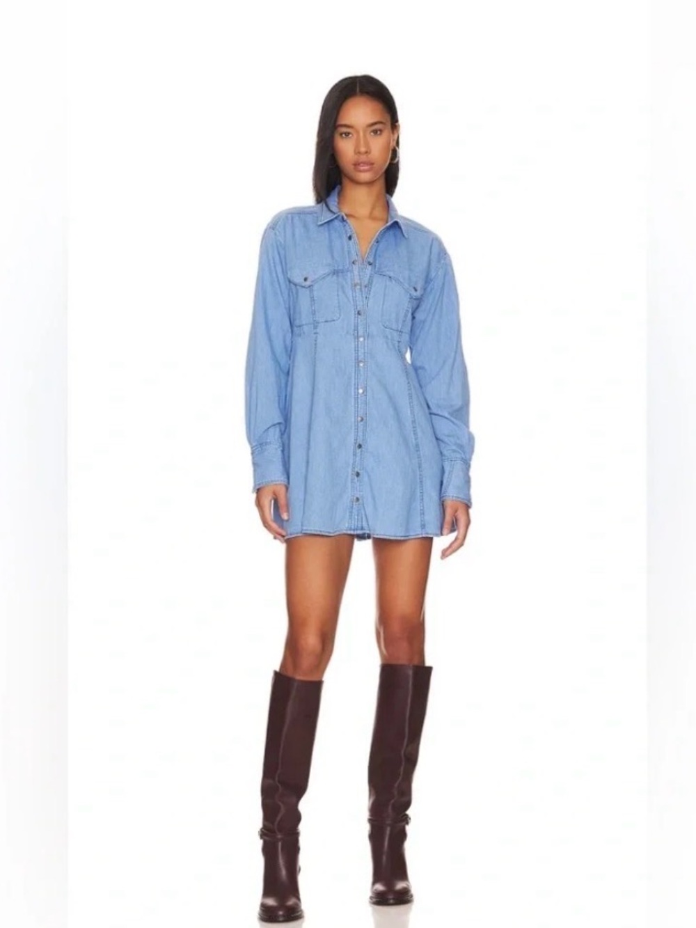 Free People Sammi Denim Mini Dress - Picture 1 of 4